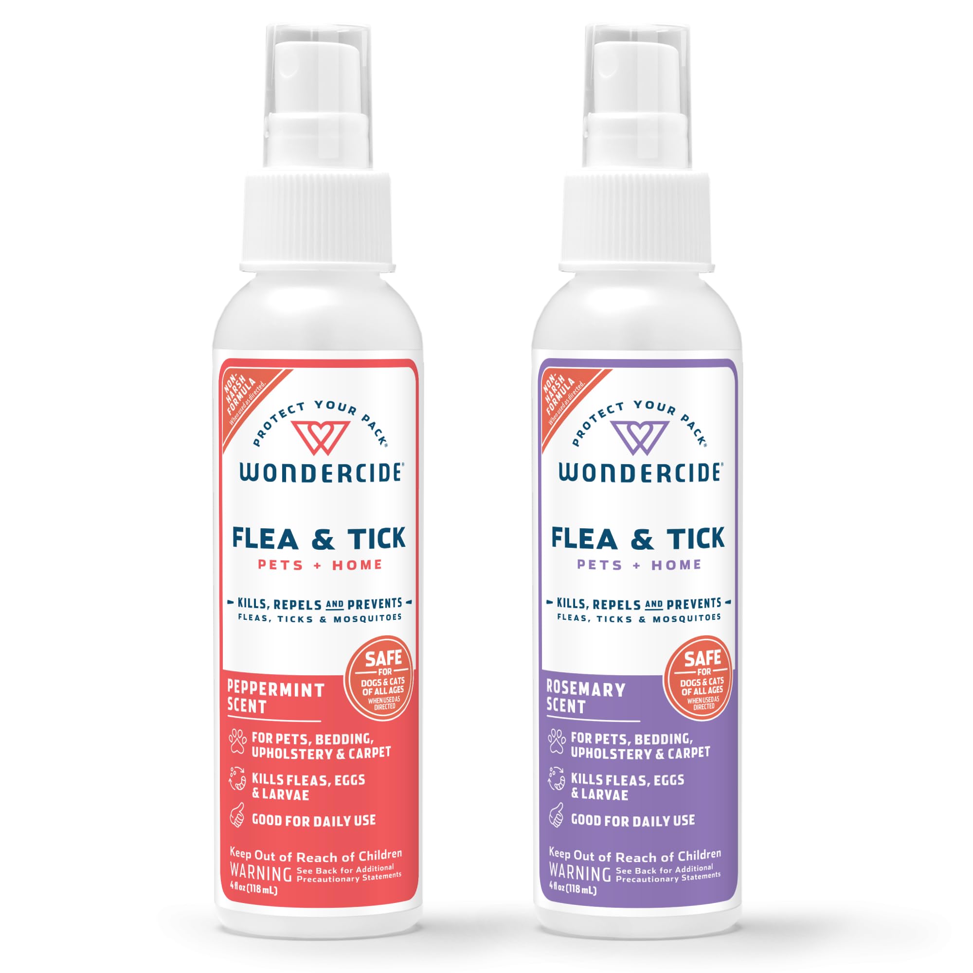 Wondercide flea spray bottle pour for dogs targets fleas and ticks on contact.