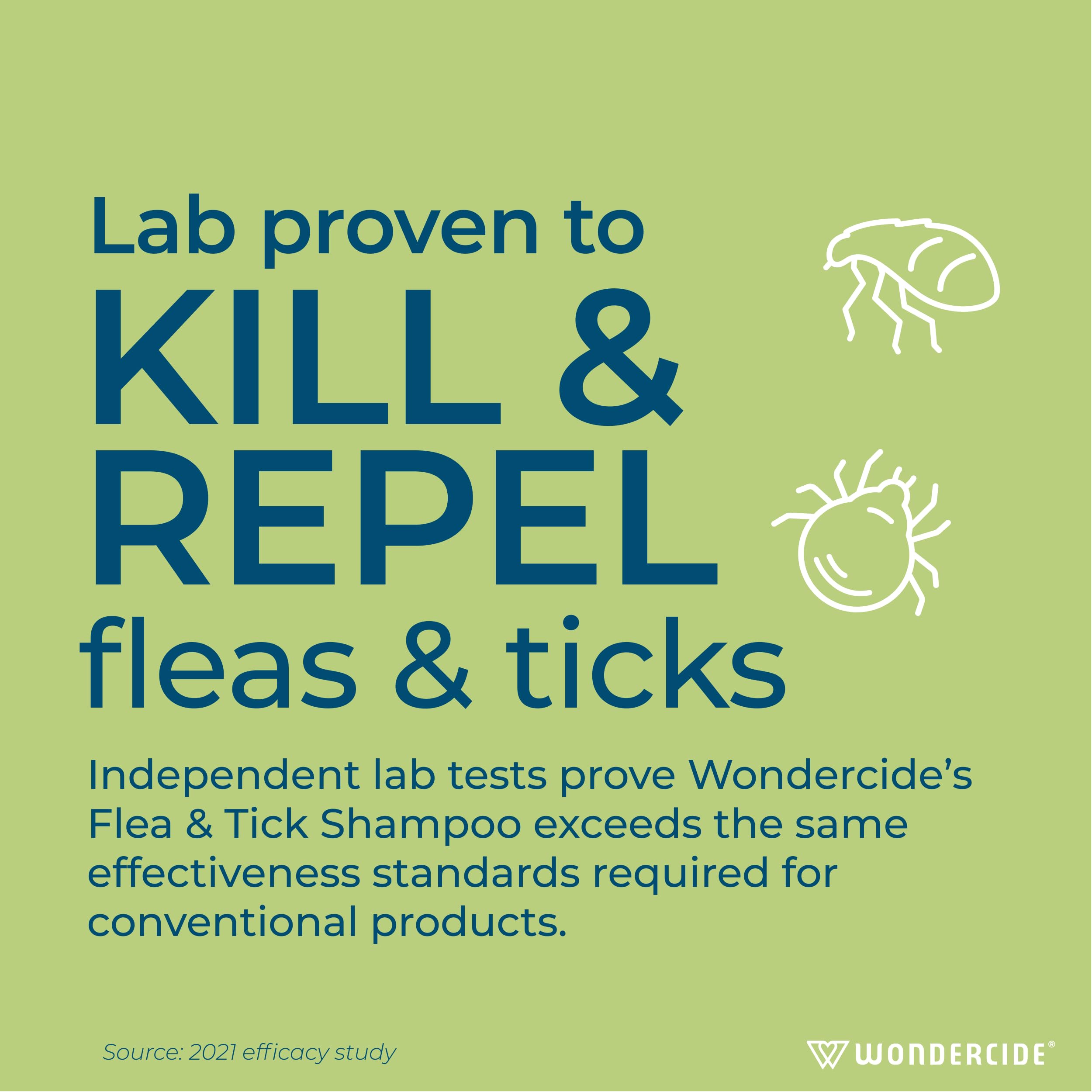 Wondercide shampoo rinse demonstrates easy wash-away formula for pet-friendly grooming