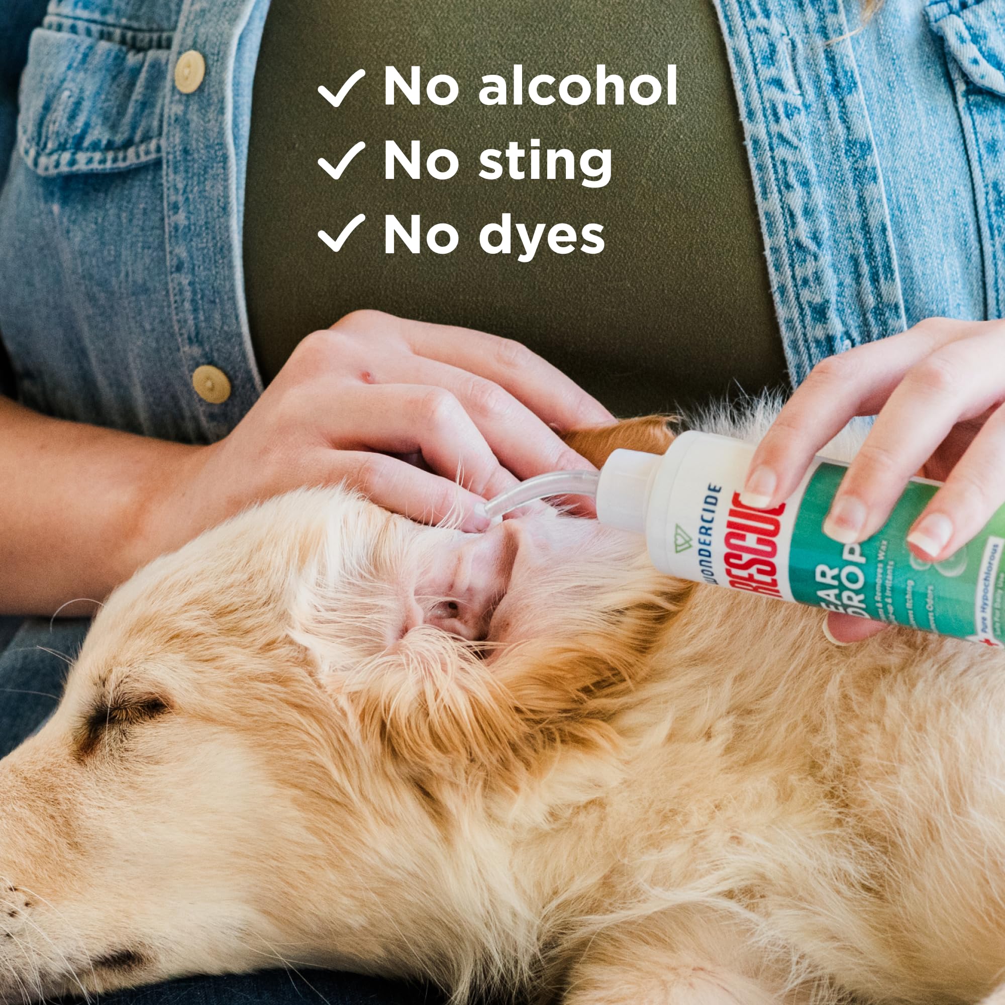 Wondercide Rescue Ear Drops helping remove wax build-up and dirt