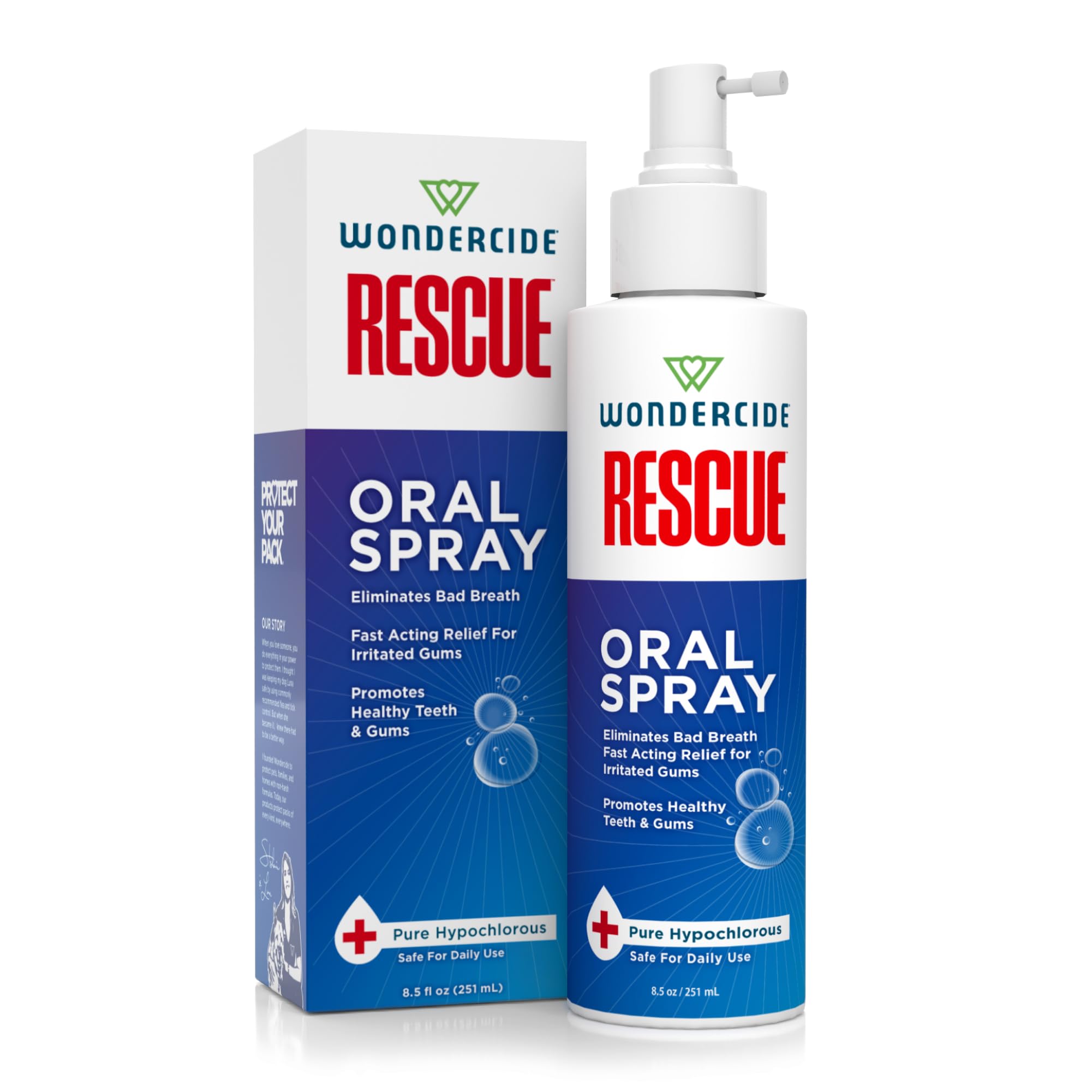 Wondercide Rescue oral spray bottle for easy daily dental care