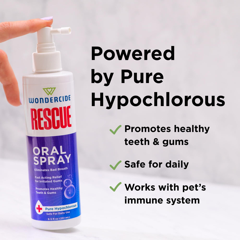 Wondercide Rescue spray delivering fresh breath between meals