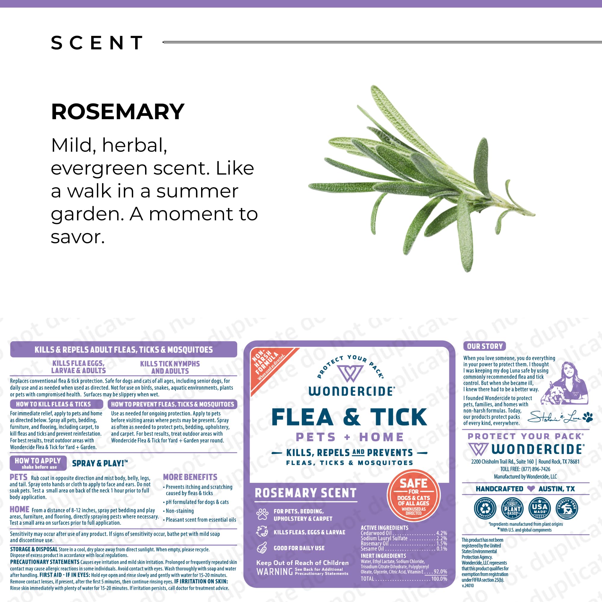 Wondercide Rosemary family-safe home solution for pet lovers.