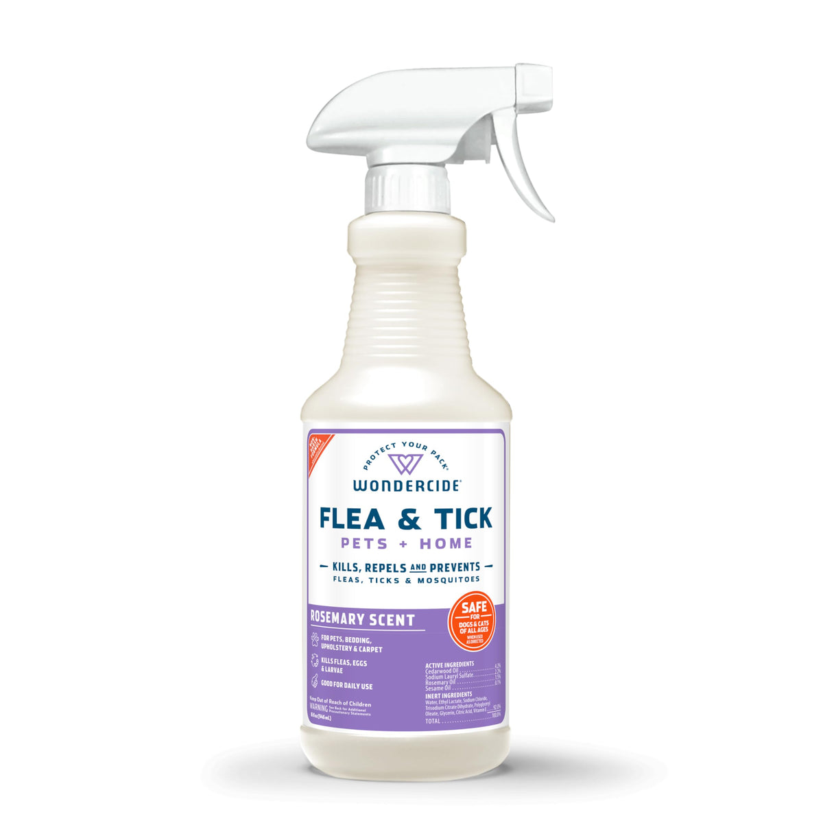 Wondercide Rosemary spray bottle for pets and home provides natural pest protection.