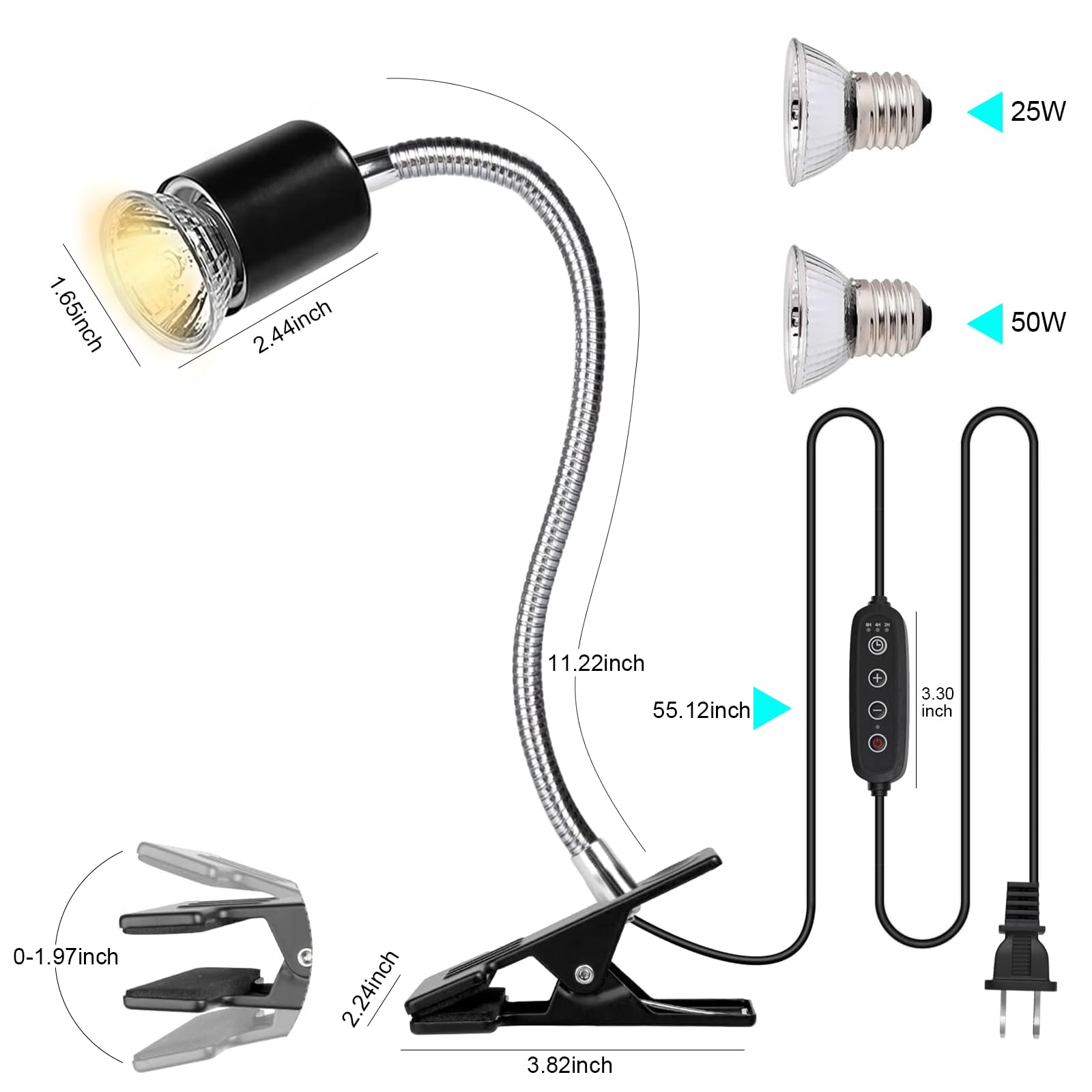 Wondrokey 360 degree gooseneck allows precise lighting angles for terrain layouts.