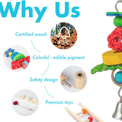 Wondwo small bird playground inside or outside cage setup for versatile use.