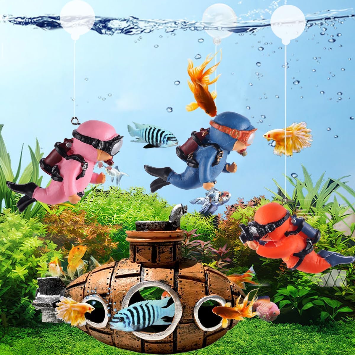 Wonfly fish-friendly diver toy adds visual interest without affecting life.