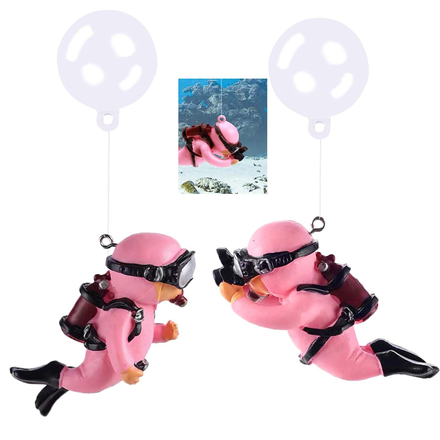 Wonfly pink-diver tank decoration adds a charming focal point in any aquarium.