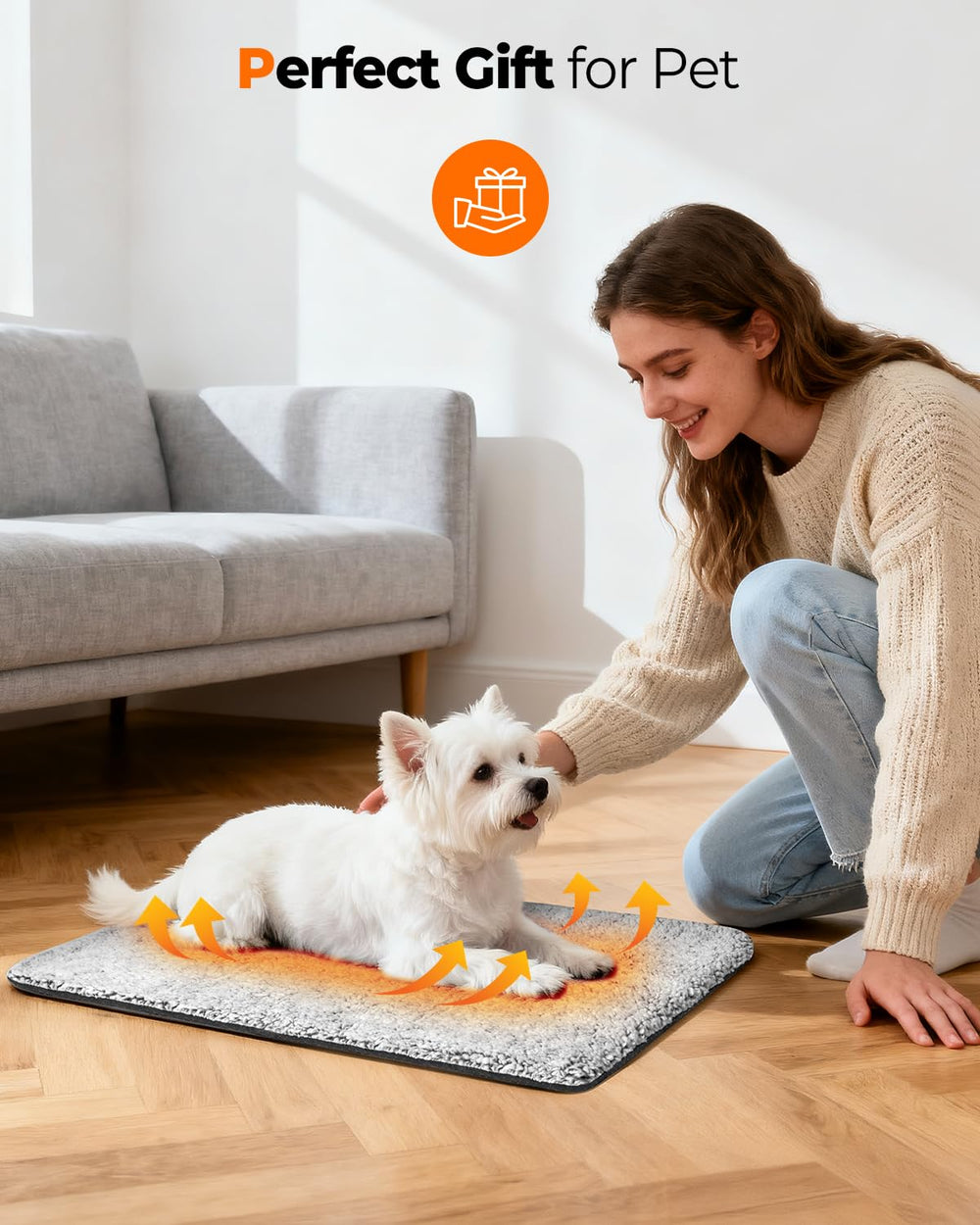 WONONE pad helps older pets feel warmth during chilly days.