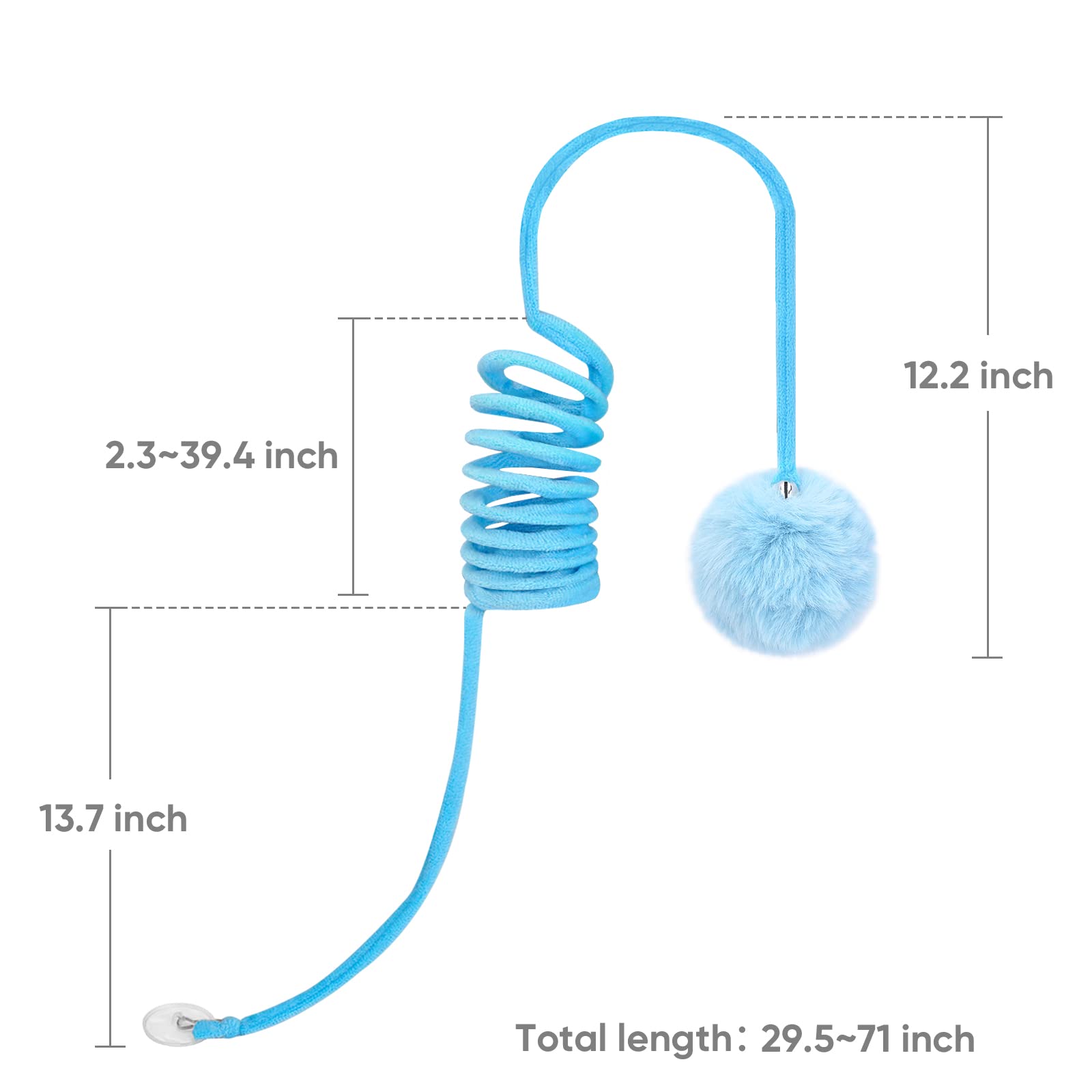 WONOWPA cat spring toy with durable adhesive cups for secure mounting.