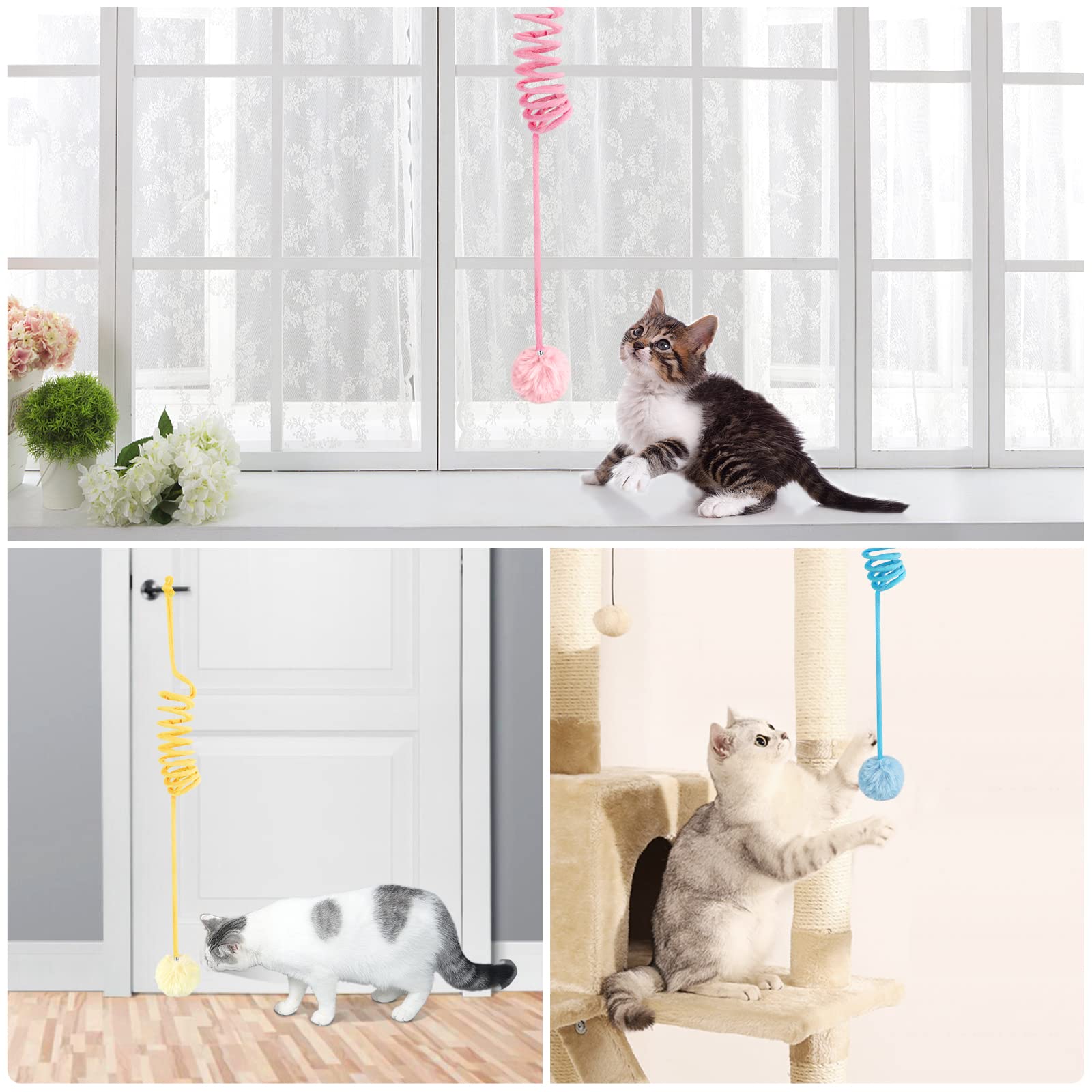 WONOWPA cat spring toy window-mount setup for flexible indoor fun.