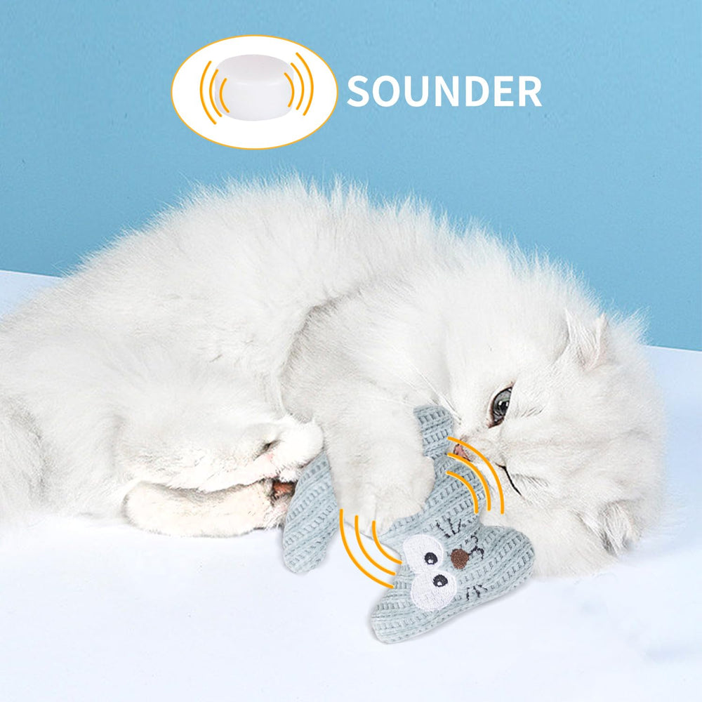 WONOWPA catnip toy closeup shows soft knitted fabric for comfortable play.