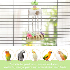 Wontee Bird Bells Toy metal construction emphasizes durable, bite-resistant metal