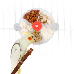 Wontee Bird Foraging System wheel seed ball rotation engages cognitive training