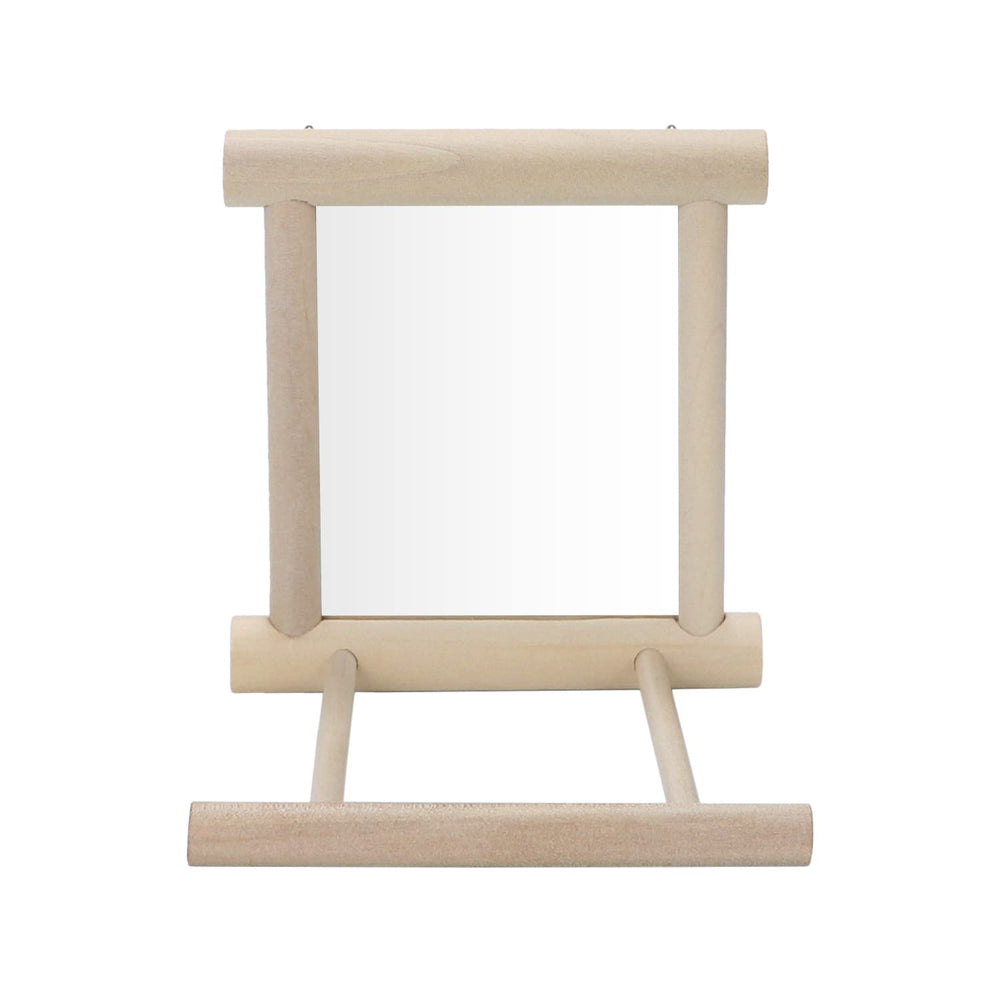 Wontee bird mirror with perch packaged display for easy online shopping