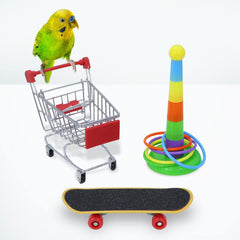 Wontee Bird Toys skateboard toy encourages movement and exploration for parrots