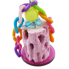 Wontee calcium chew toy in cage for small pets enables autonomous chewing