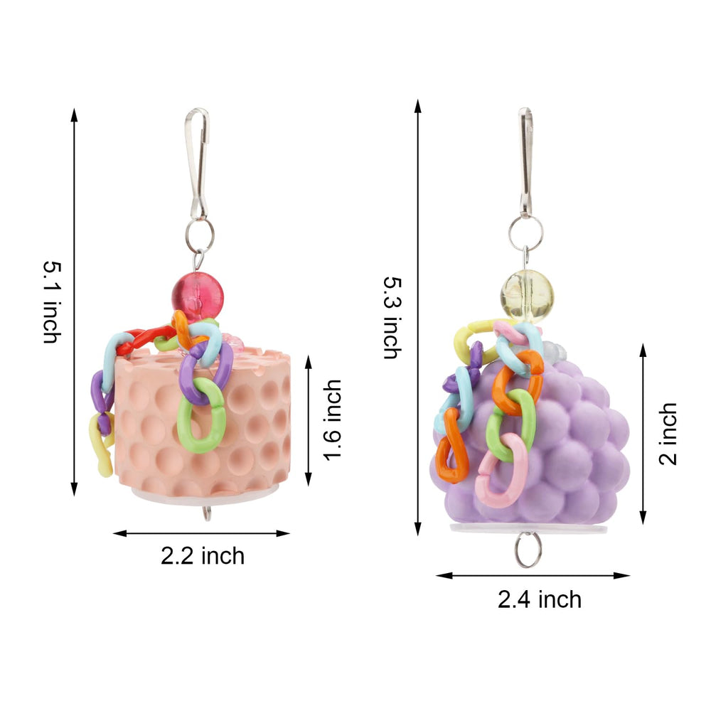 Wontee two-pack bird toy in cage provides daily engagement and stimulation