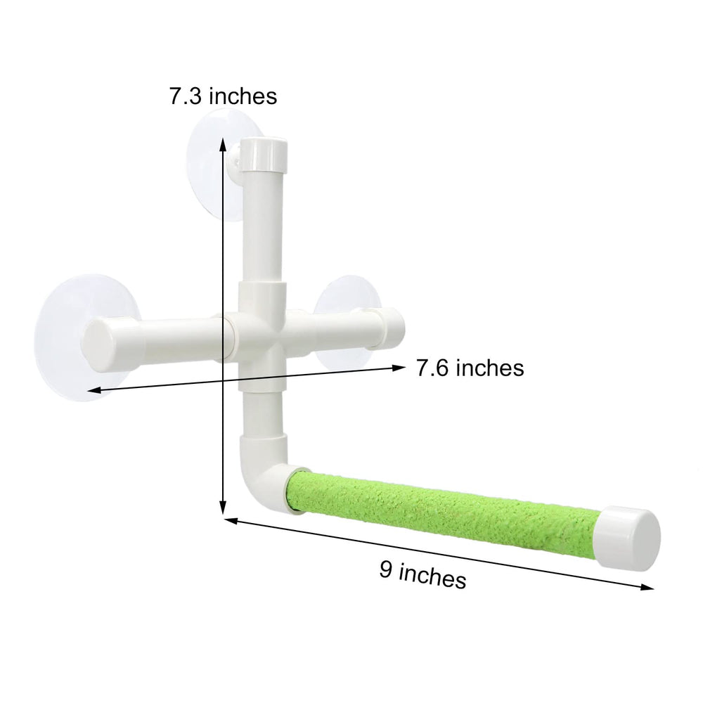 Wontee enrichment perch encourages active standing and exploration for parrots.