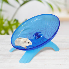 Wontee hamster flying saucer blue front view highlights sleek design and easy access