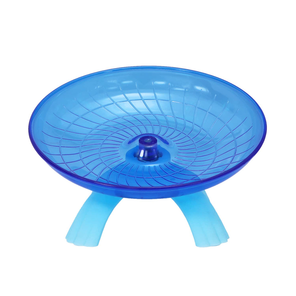 Wontee flying saucer blue running action demonstrates steady, quiet motion during playtime