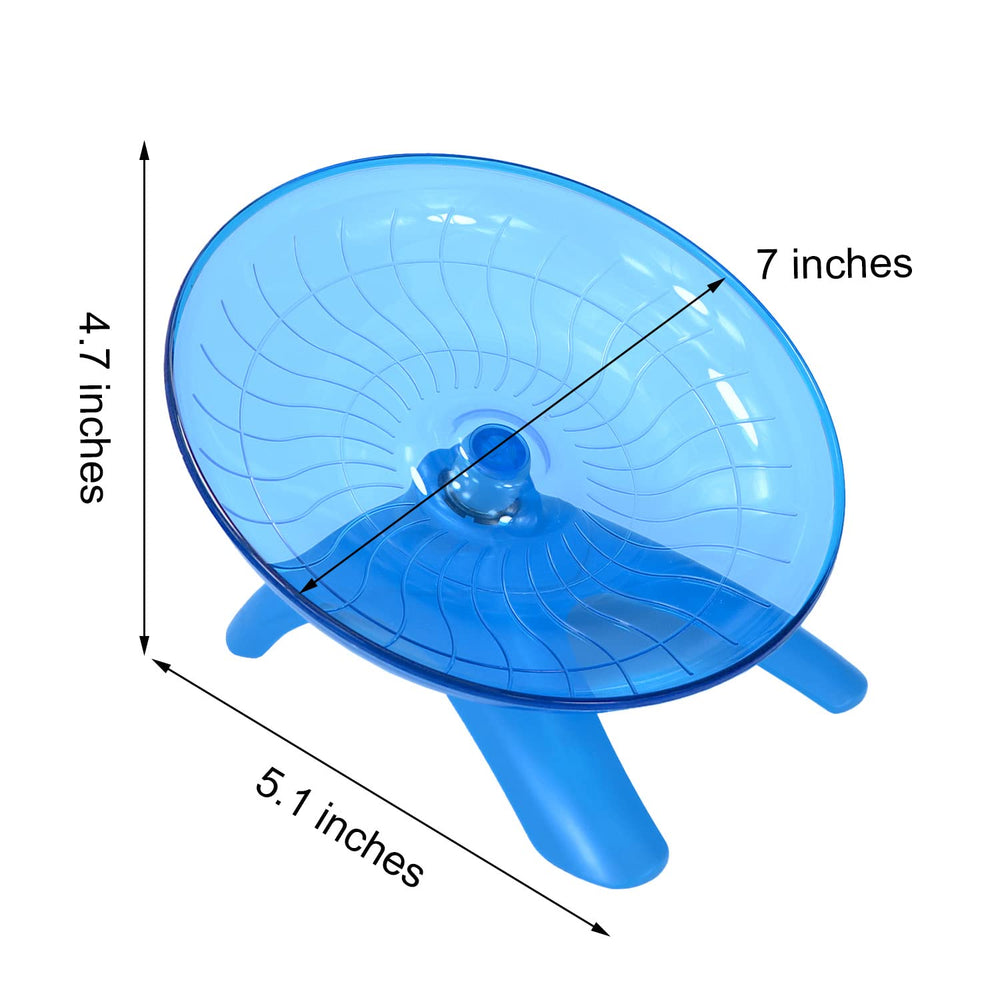 Wontee hamster wheel blue side view showing anti-slip stripes for safer runs.