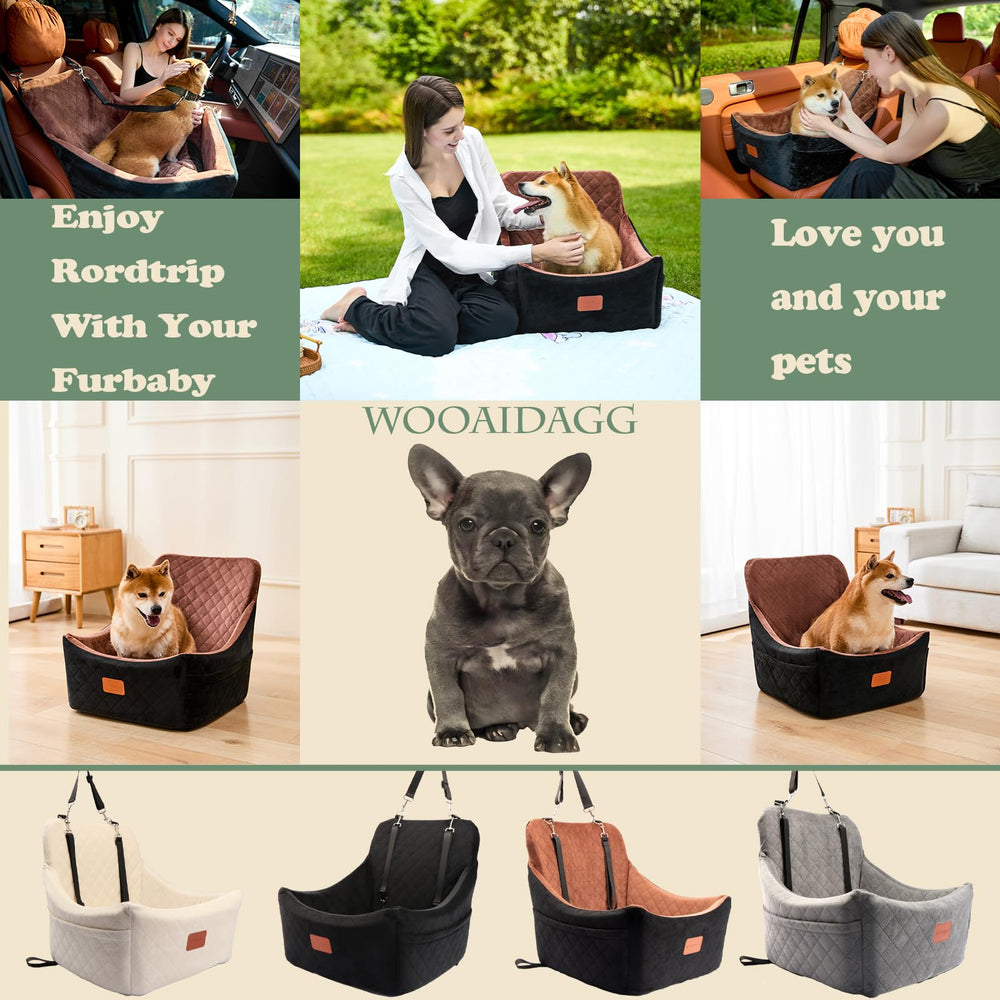 Wooaidagg dog car seat easy install with three straps