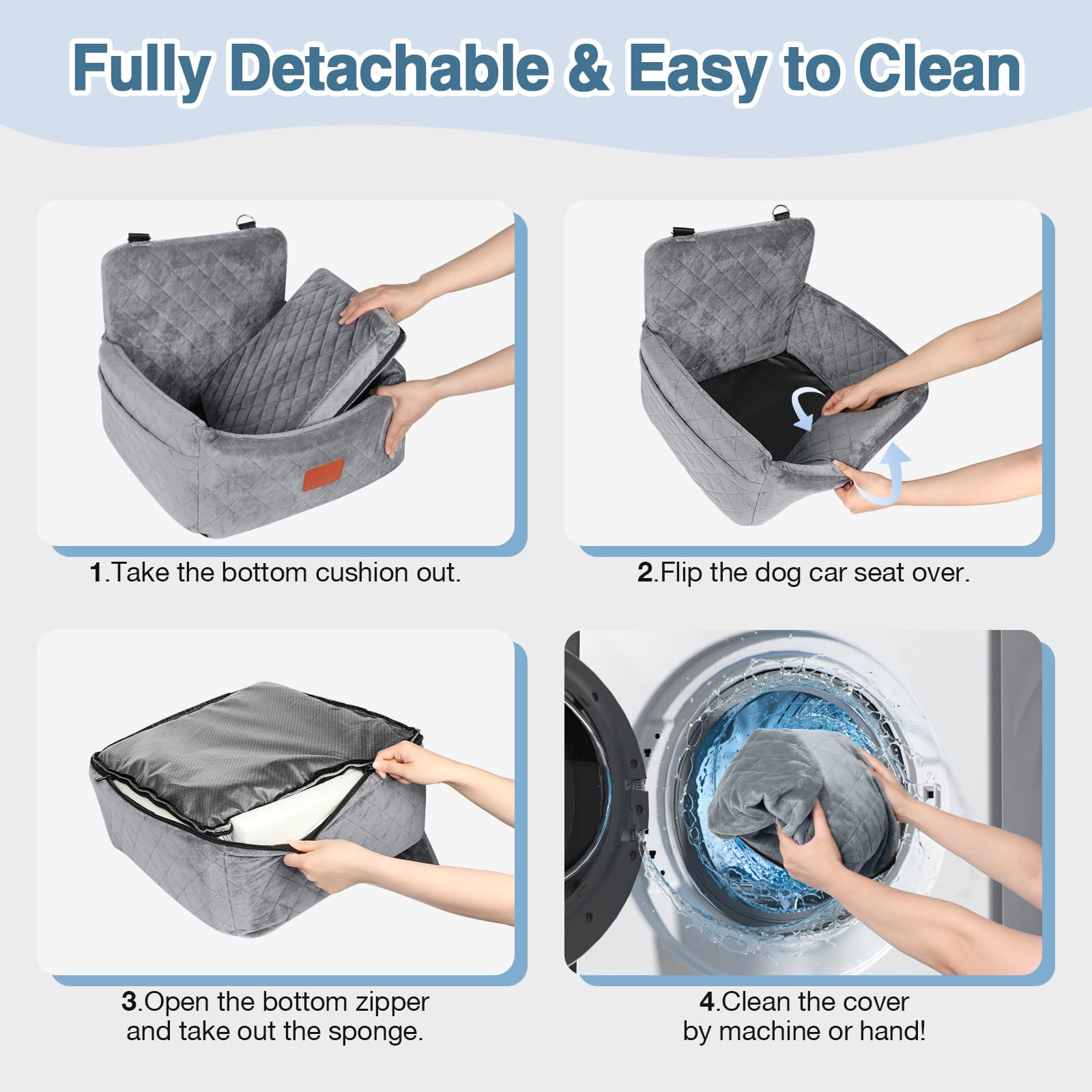 Wooaidagg dog car seat easy install for front or rear seats.