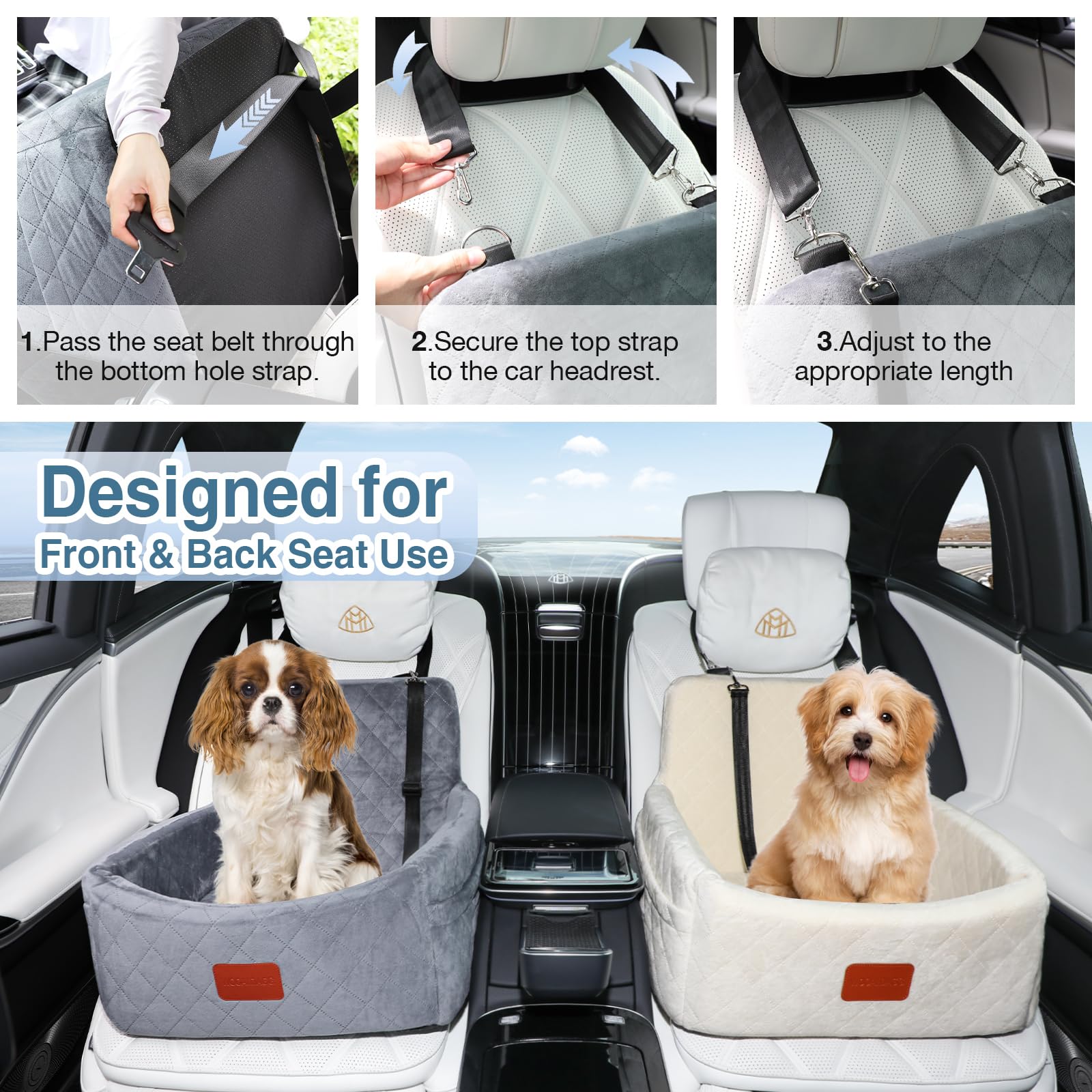 Wooaidagg dog car seat washable cover simplifies cleanup after trips.