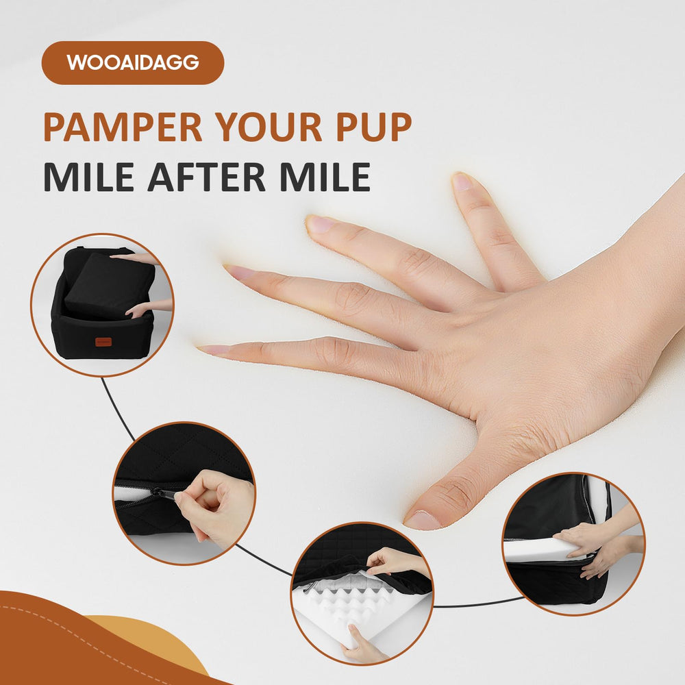 Wooaidagg dog car seat bottom harness channel for secure fit