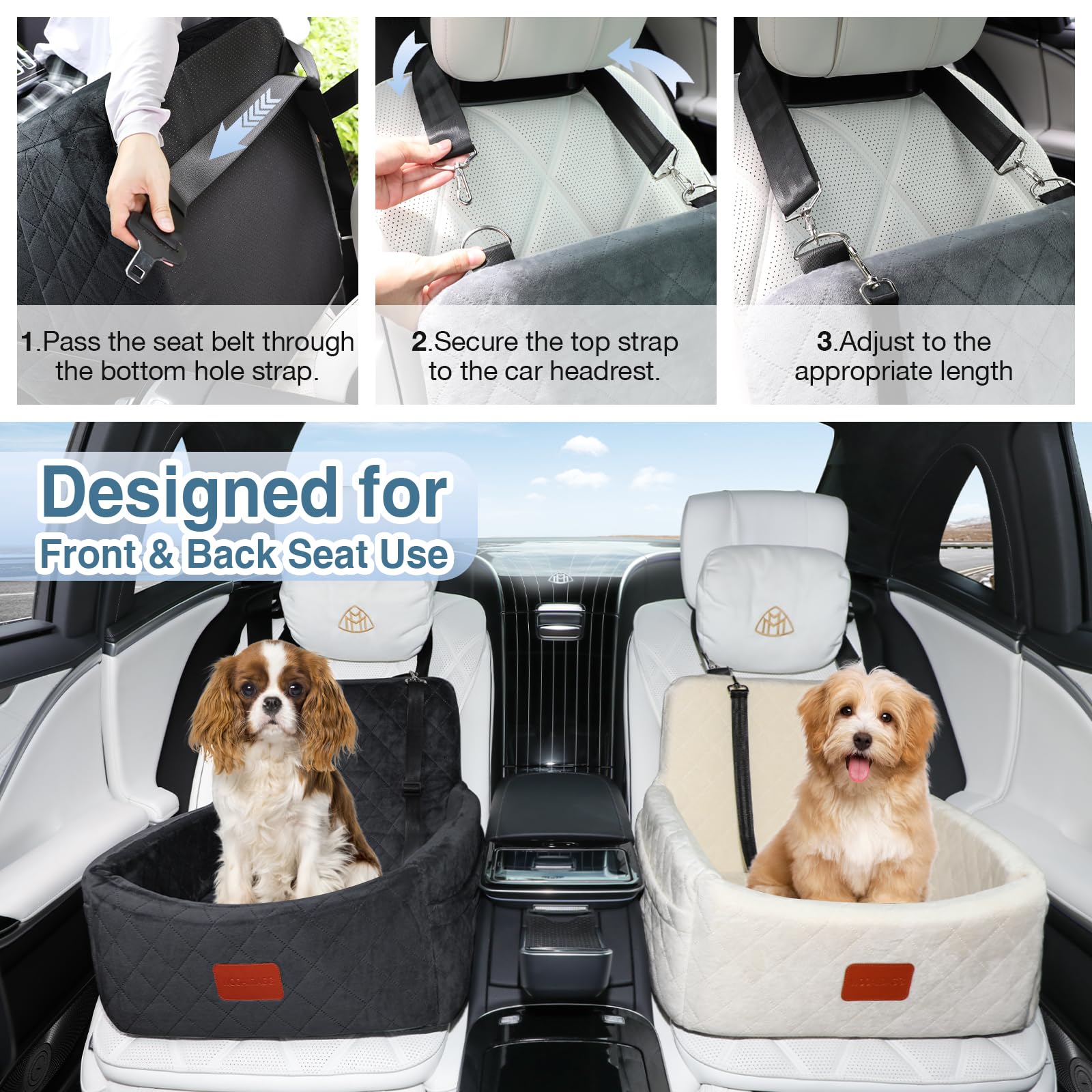 Wooaidagg dog car seat easy installation in a car