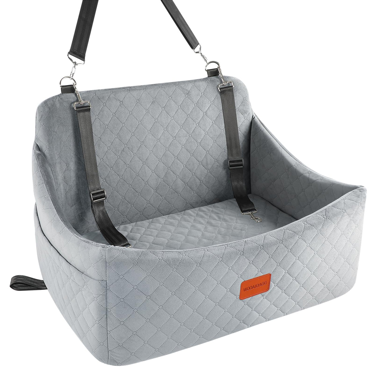Wooaidagg dog car seat memory-foam-cushion keeps your dog comfy during road trips.