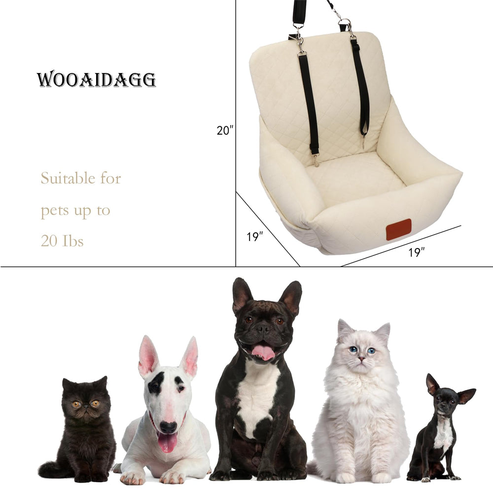 Wooaidagg dog car seat with non-slip bottom adds stability on the road.