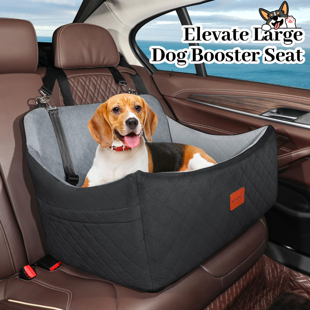 Wooaidagg dog car seat features adjustable safety straps for secure travel.
