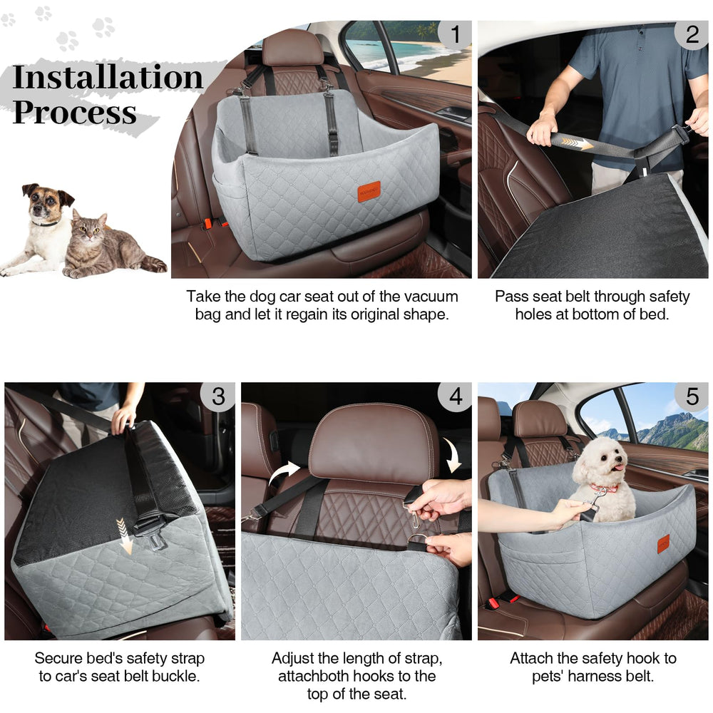 Wooaidagg dog car seat travel-setup supports cozy space at home, car, or outdoors.