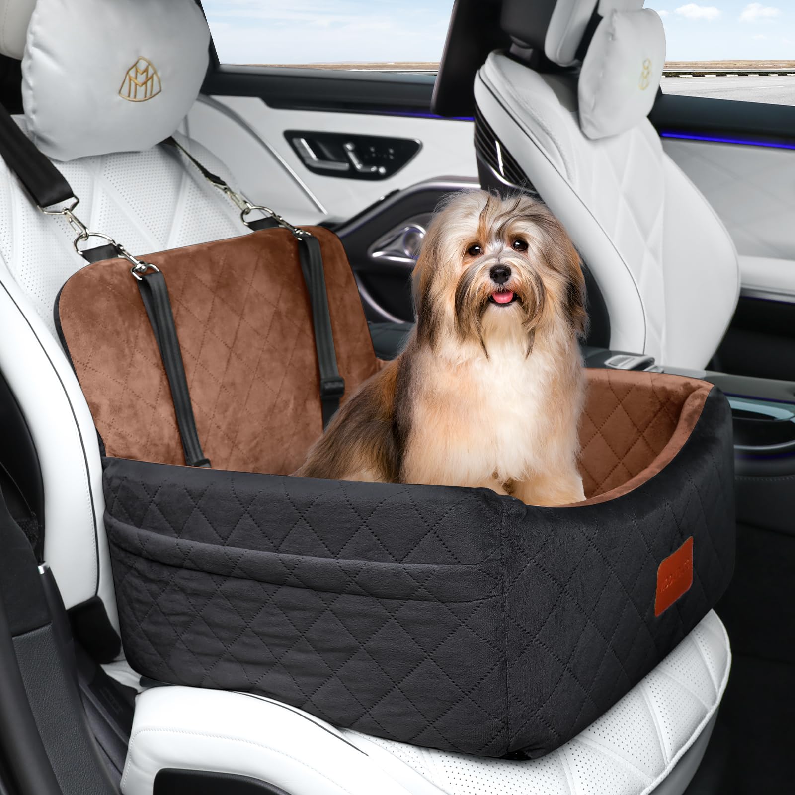 Wooaidagg dog car seat ultra-soft fabric eases travel across journeys