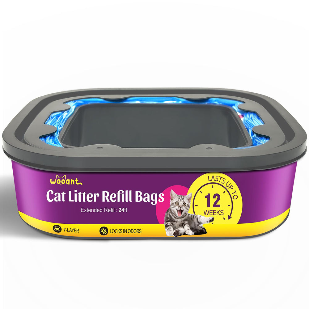 WooAnt cat litter refill 24ft bag ready for long-lasting odor control.