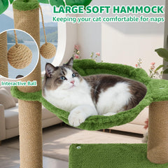 Woochpet 37 cat tree hammock offers comfy lounging for cats after play.