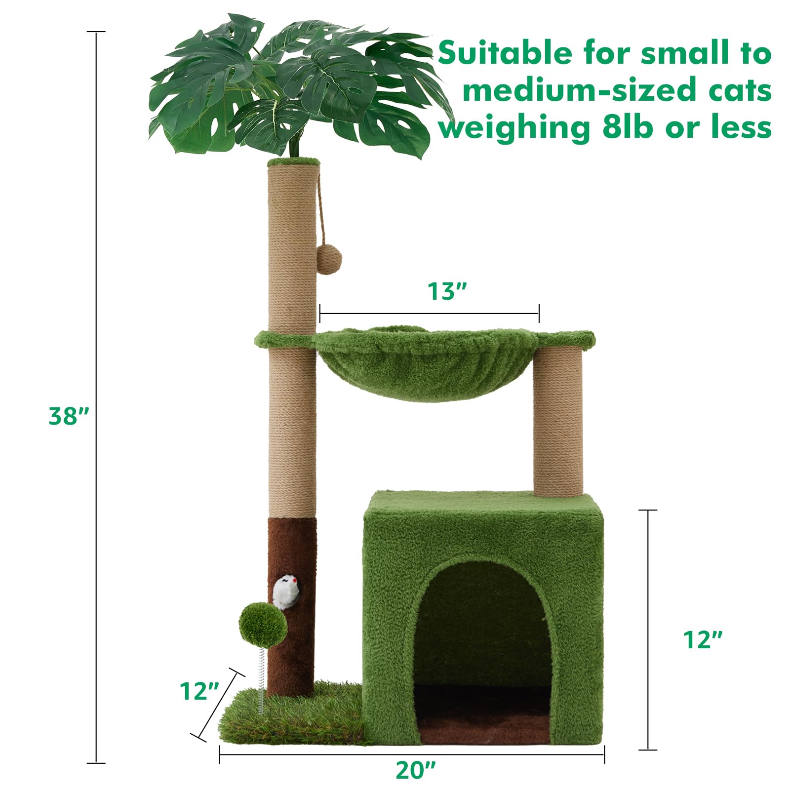 Woochpet 37 cat tree sisal posts promote healthy scratching while protecting furniture.