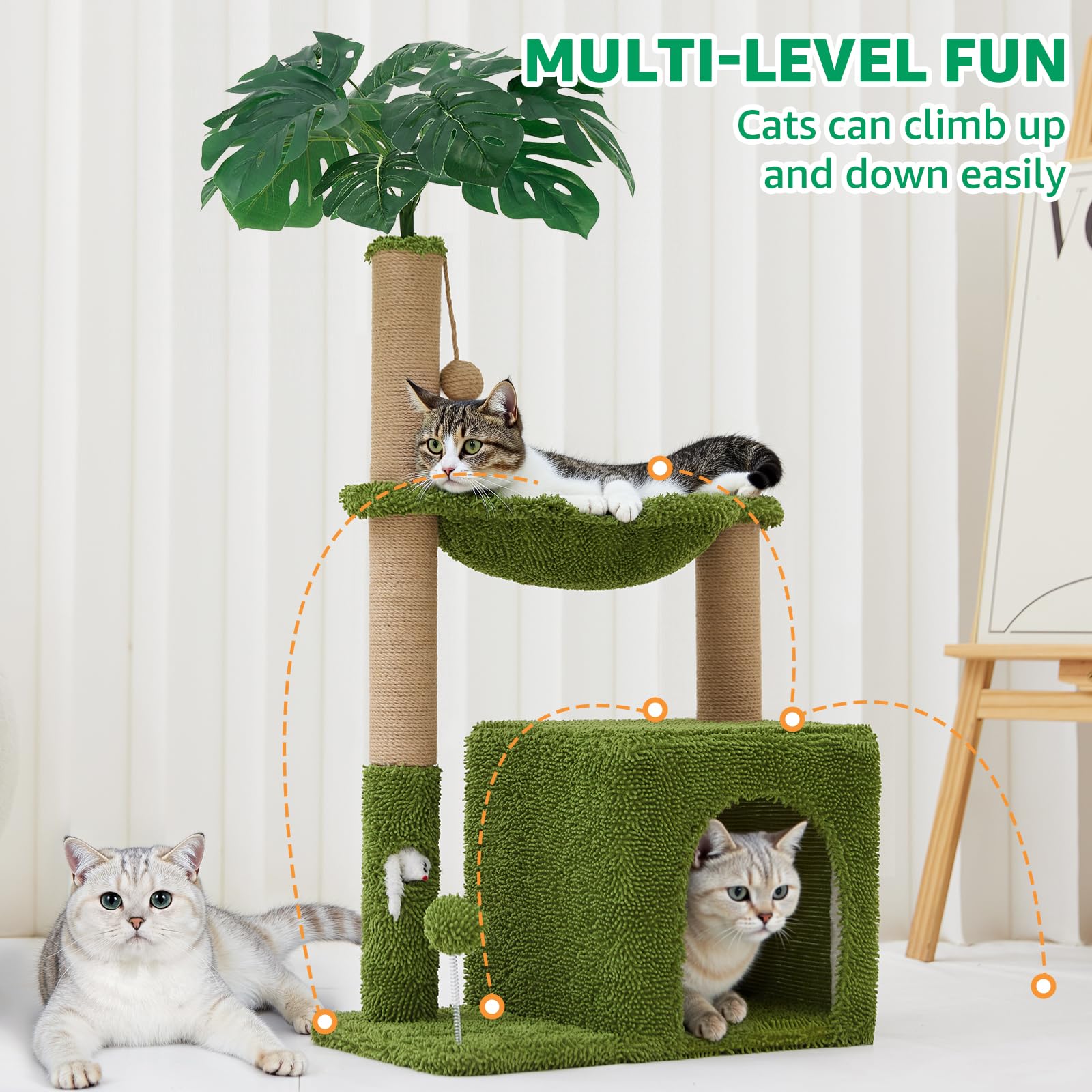 Woochpet 37-inch base spring ball responds to touch for lively play