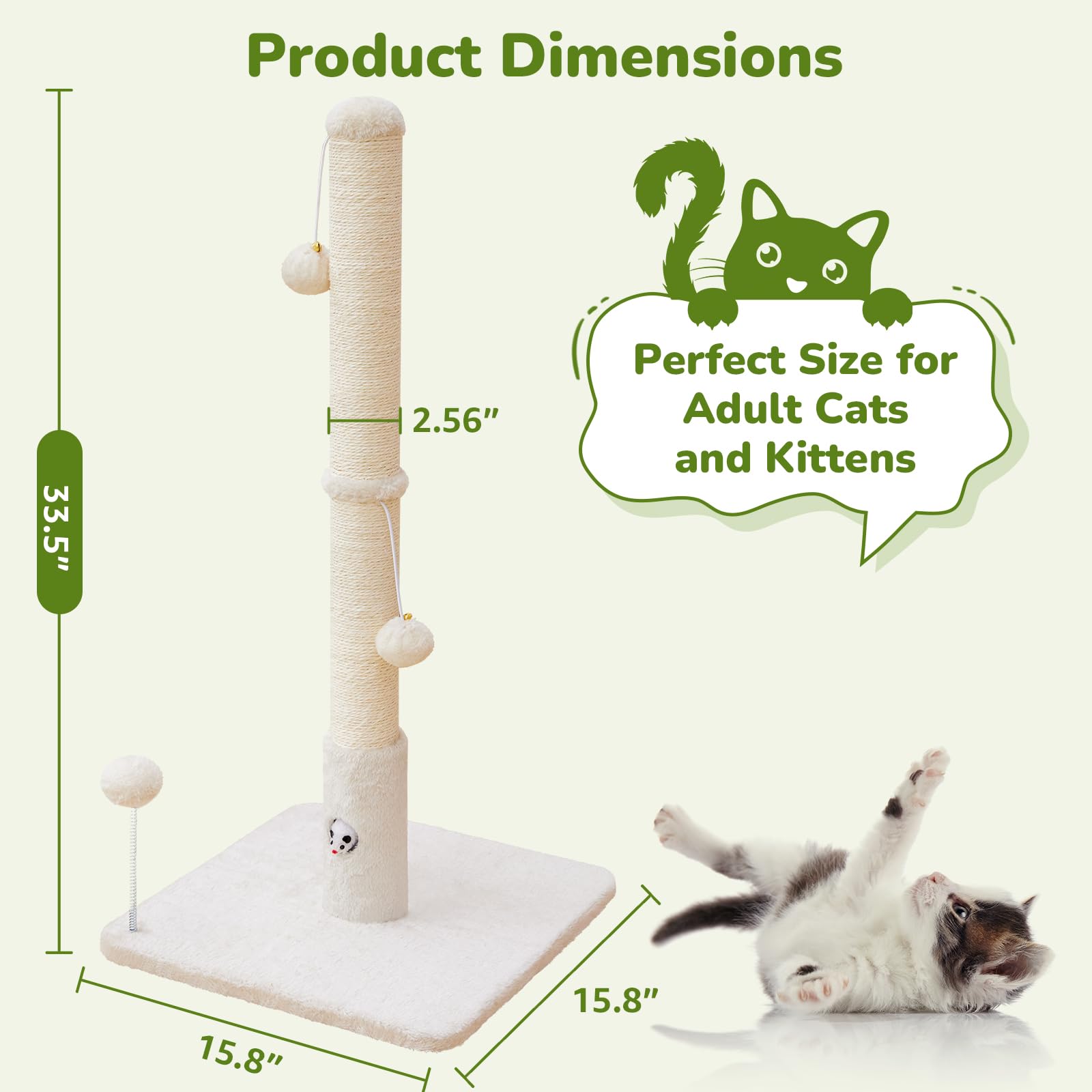 Woochpet cat scratcher with soft plush base for resting after play