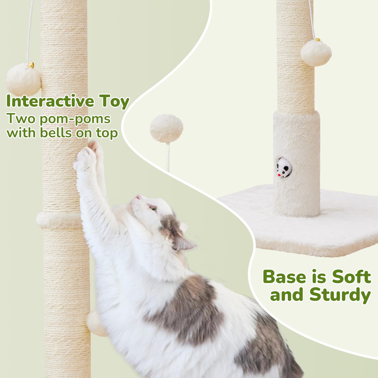 Woochpet cat toys hanging from post to boost playtime