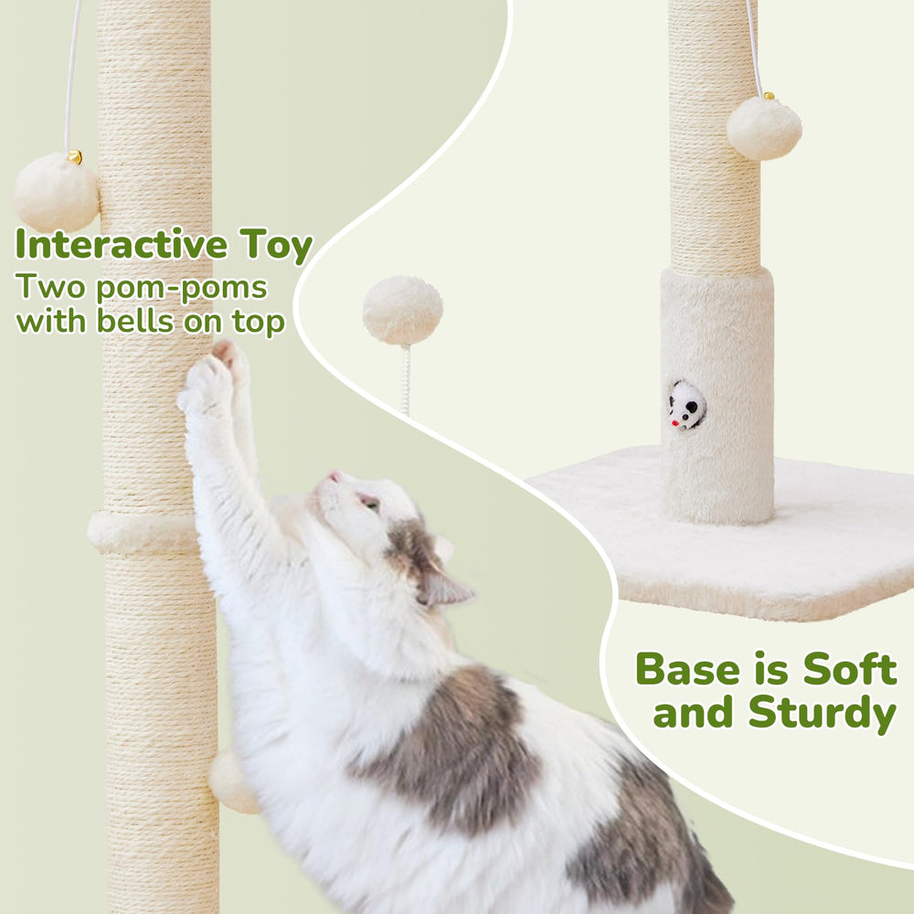 Woochpet cat toys hanging from post to boost playtime