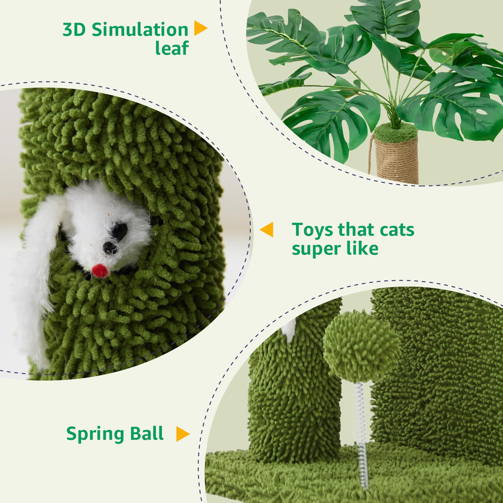 Woochpet cat tree mouse hole invites playful hunting and interaction