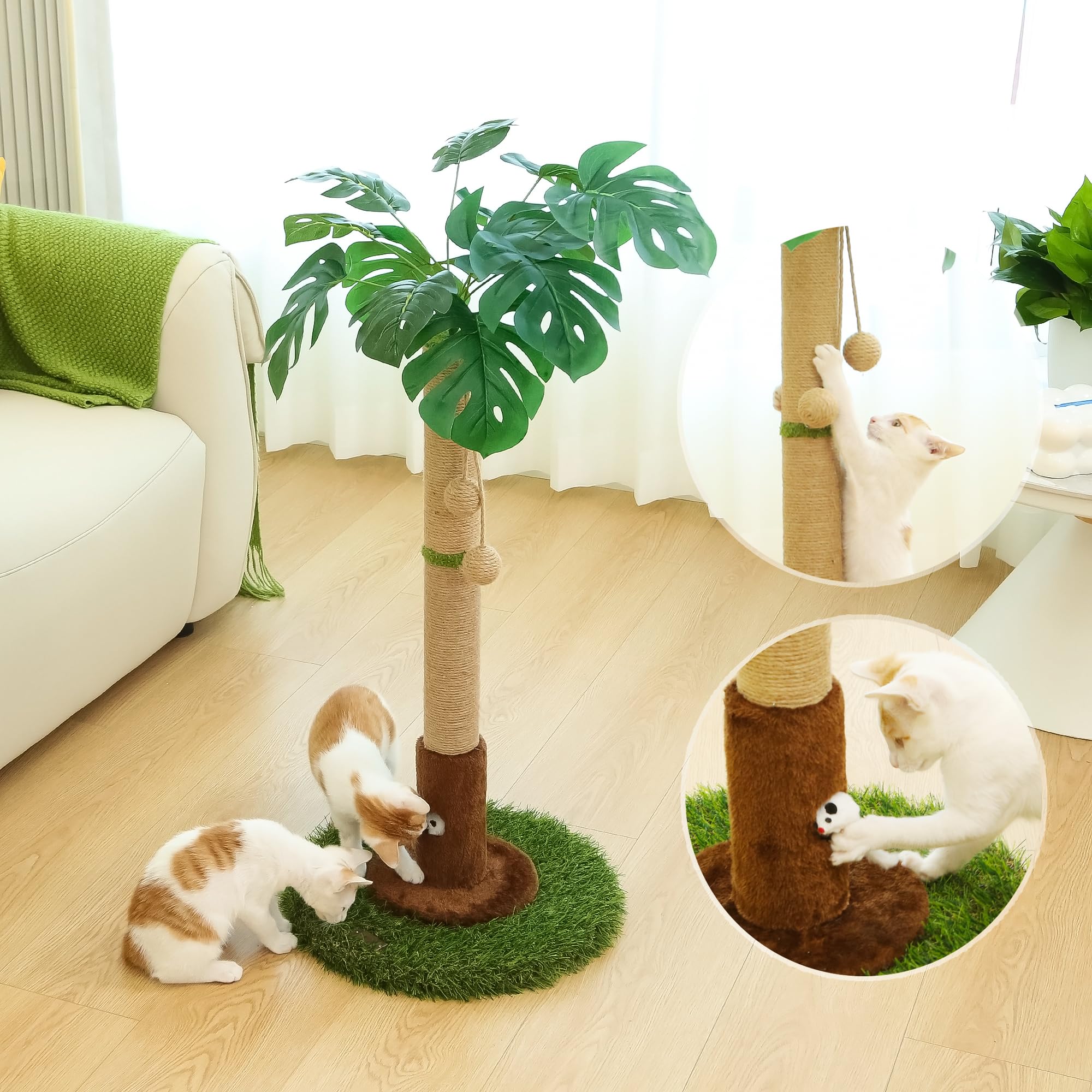 Woochpet 3D Monstera leaves design adds tropical decor to room.