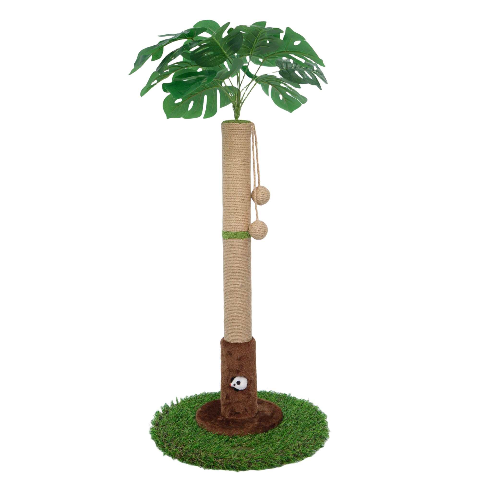 Woochpet palm tree scratching post tall for indoor cats, ideal vertical scratching.