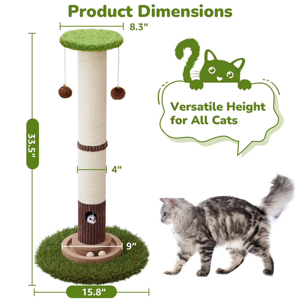 Woochpet sisal post with heavy base stabilizing energetic play