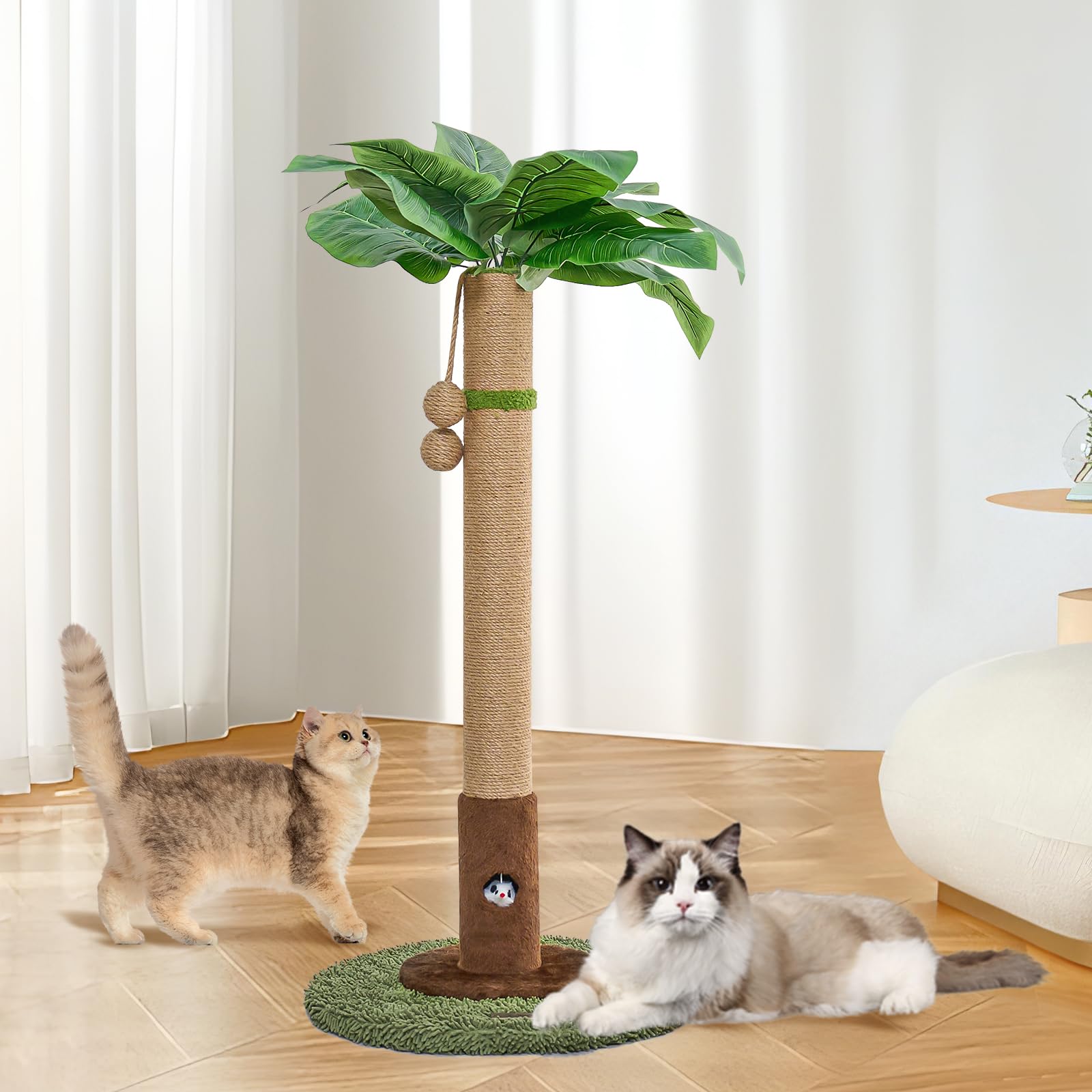 Woochpet interior-friendly cat scratch post blends with home décor.