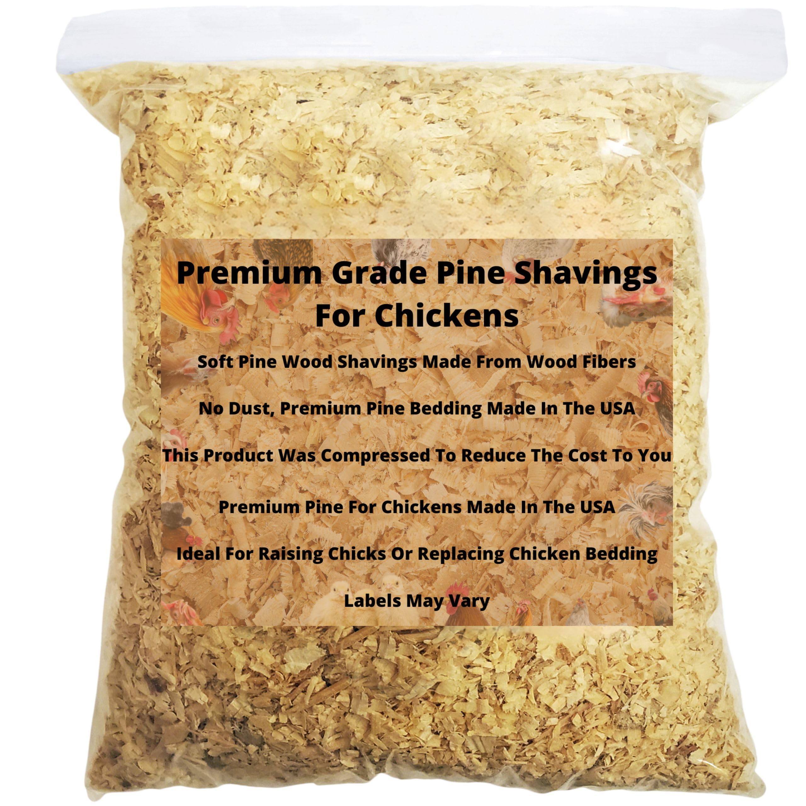 Wood Smith USA premium pine bedding 8qt bag showing soft shavings for small pets
