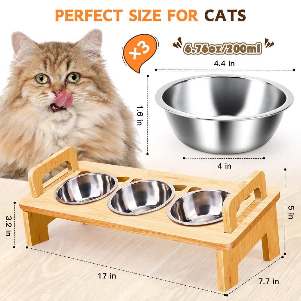 Woodever tilted cat bowl 15-degree view supports comfortable dining and whisker-friendly meals.