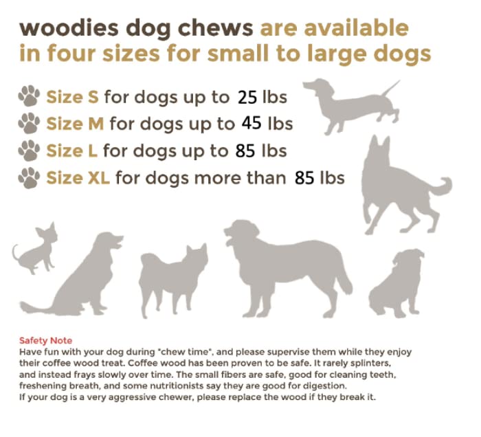 Woodies Dog Chews in use demonstrates engagement and boredom relief for dogs.